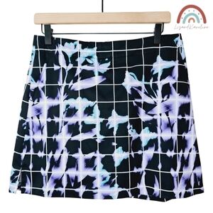 Lady Hagen Golf Skirt Tie Dye Checker Grid Athletic Tennis Sporty Skort